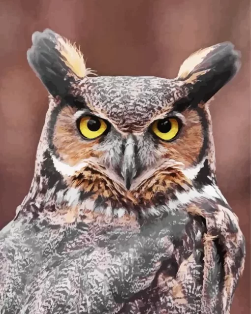 Great Horned Owl Closeup Diamond Painting