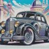 Illustration Black Vintage Mercedes Diamond Painting