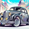 Illustration Black Vintage Mercedes Diamond Painting