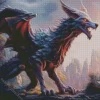 Mad Black Wolf Dragon Diamond Painting