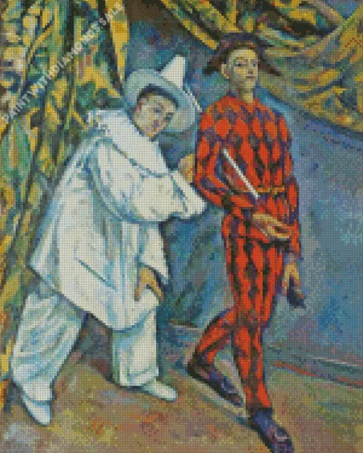 Pierrot And Harlequin by Paul Cezanne Diamond Painting