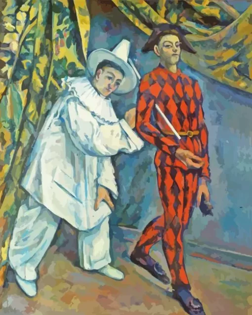 Pierrot And Harlequin by Paul Cezanne Diamond Painting