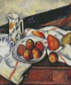 Still Life with Sugar Bowl Jug and Plate of Fruit Diamond Painting