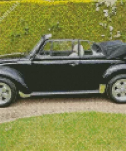 Vintage Black Volkswagen Beetle Convertible Diamond Painting