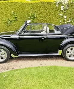 Vintage Black Volkswagen Beetle Convertible Diamond Painting