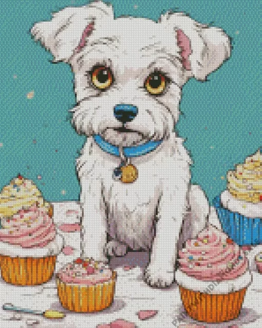 White Affenpinscher Diamond Painting