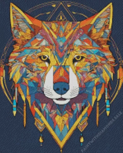 Aboriginal Wolf Diamond Painting