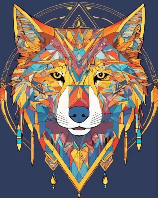 Aboriginal Wolf Diamond Painting