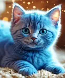 Adorable Grey Baby Cat With Blue Eyes Diamond Painting