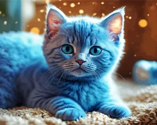 Adorable Grey Baby Cat With Blue Eyes Diamond Painting