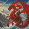 Aesthetic Female Red Dragon Diamond Painting