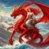 Aesthetic Female Red Dragon Diamond Painting