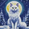 Aesthetic Full Moon And Cat Art Diamond Painting