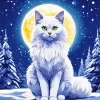 Aesthetic Full Moon And Cat Art Diamond Painting