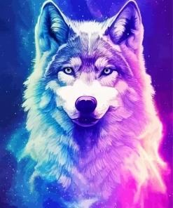 Aesthetic Galactic Wolf Diamond Painting