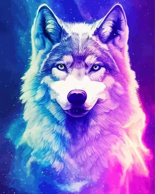 Aesthetic Galactic Wolf Diamond Painting