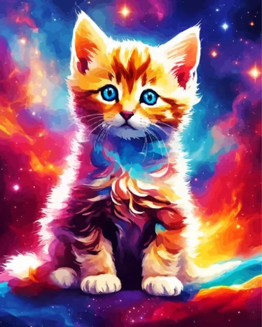 Aesthetic Galaxy Cat Art Diamond Painting