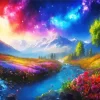 Aesthetic Galaxy Landscape Art Diamond Painting