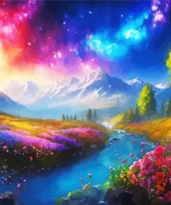 Aesthetic Galaxy Landscape Art Diamond Painting