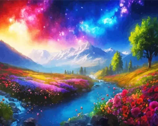 Aesthetic Galaxy Landscape Art Diamond Painting