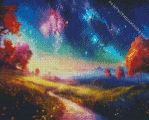 Aesthetic Galaxy Landscape Art Diamond Painting