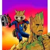 Aesthetic Groot Rocket Racoon Diamond Painting