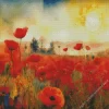 Aesthetic Red Poppy Flowers Diamond Painting