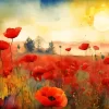 Aesthetic Red Poppy Flowers Diamond Painting