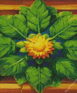 Artistic Green Flower Diamond Painting