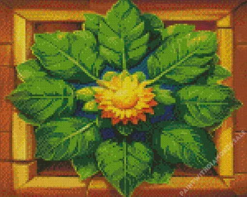 Artistic Green Flower Diamond Painting