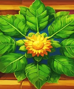 Artistic Green Flower Diamond Painting