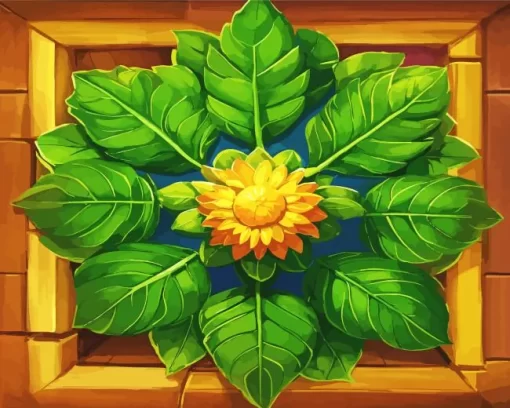 Artistic Green Flower Diamond Painting