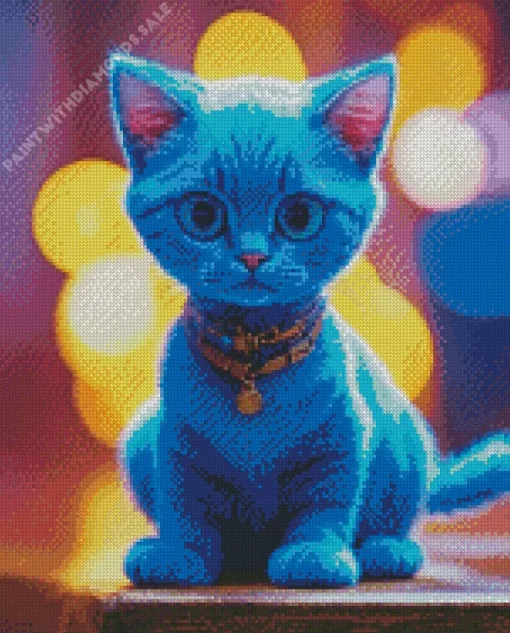 Baby Blue Cat Diamond Painting