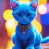 Baby Blue Cat Diamond Painting