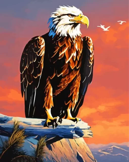 Bald Eagle Sunset Diamond Painting