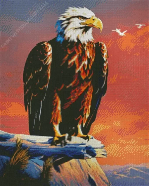 Bald Eagle Sunset Diamond Painting