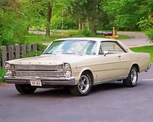 Beige Rare 1966 Ford Galaxie Diamond Painting