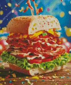 Big Sandwich Fast Food Diamond Painting