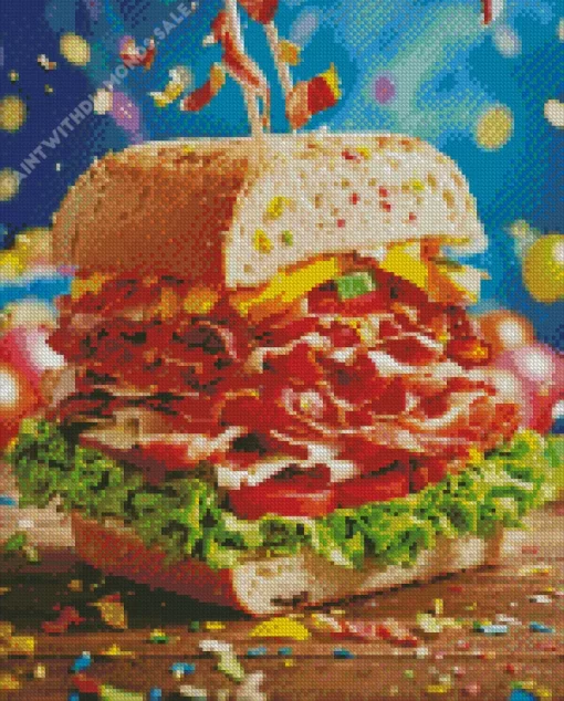 Big Sandwich Fast Food Diamond Painting