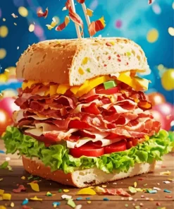 Big Sandwich Fast Food Diamond Painting