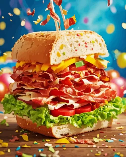 Big Sandwich Fast Food Diamond Painting