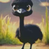 Black Baby Ostrich Diamond Painting