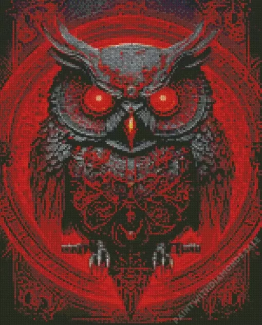 Black Evil Owl Diamond Painting