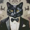 Black Tie Cat Diamond Painting