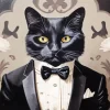 Black Tie Cat Diamond Painting