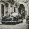 Black Vintage Mercedes 300 SL Diamond Painting