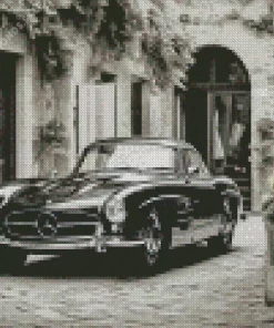 Black Vintage Mercedes 300 SL Diamond Painting