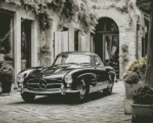 Black Vintage Mercedes 300 SL Diamond Painting