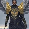 Black Warrior Angel Diamond Painting