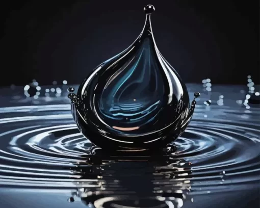 Black Water Drop Diamond Painting